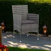 Hivvago Gil Outdoor Dining Chair Set Of 2, Gray Cushions And Poly Rattan