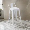 Hivvago Giri 26 Inch Counter Stool Chair, Footrest And Tapered Legs, White Metal