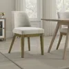 Hivvago Givy Dining Armless Chair Set Of 2, Tapered Legs, Oak Brown Wood, Tan