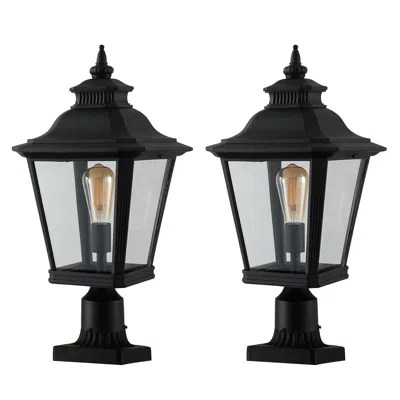Hivvago Glass Column Headlights - Outdoor In Black