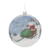 Hivvago Glass Santa Ski Patrol Disc Ornament (set Of 6) In Multi