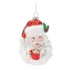 Hivvago Glass Santa With Hot Cocoa Ornament (set Of 6) In Multi