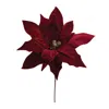 Hivvago Glittered Poinsettia Flower Stem (set Of 6) In Red