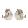 Hivvago Glittered Winter Bird With Hat (set Of 4) In Neutral