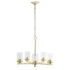 Hivvago Gold And Clear Chandelier Five Light Iron Ceiling Light With Clear Shades In Gold
