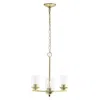 Hivvago Gold And Clear Chandelier Three Light Iron Ceiling Light With Clear Shades In Gold