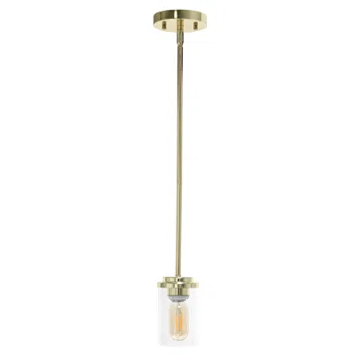 HIVVAGO GOLD AND CLEAR CYLINDER IRON CEILING LIGHT WITH CLEAR SHADES