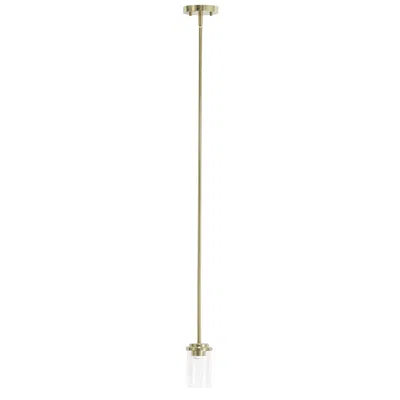 Hivvago Gold And Clear Cylinder Iron Ceiling Light With Clear Shades