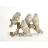 Hivvago Gold Brushed Birds On A Branch Figurine (set Of 2) In Brown