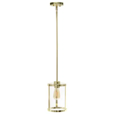 HIVVAGO GOLD CYLINDER IRON CEILING LIGHT WITH GOLD SHADES