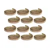 Hivvago Gold Glitter Rope Ribbon (set Of 12 Rolls) In Brown