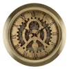 Hivvago Gold Industrial Style Round Wall Clock In Metallic