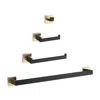 Hivvago Gold+matte Black Complete Bathroom Hardware Set Enhance Your Bathroom Decor
