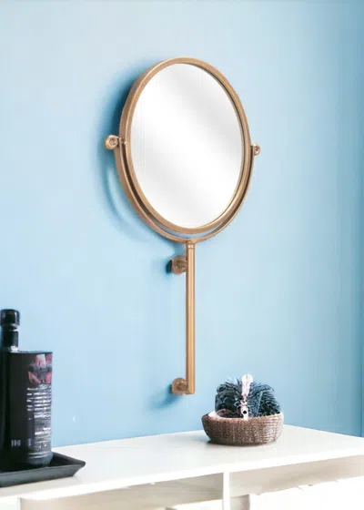 Hivvago Gold Round Wall Mount Mirror