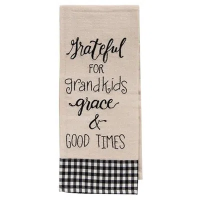 Hivvago Grateful For Grandkids Dish Towel