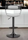 Hivvago Gray And Black Iron Swivel Low Back Adjustable Height Bar Chair In White