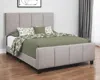 Hivvago Gray And Black Tufted Linen Queen Bed Frame In Gray