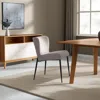 Hivvago Gray And Black Upholstered Fabric And Metal Wing Back Dining Side Chair In Gray