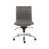 Hivvago Gray And Silver Adjustable Swivel Faux Leather Rolling Conference Office Chair In Gray