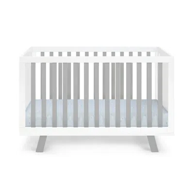 Hivvago Gray And White Solid And Manufactured Wood Standard Three In One Convertible Crib