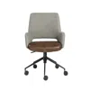 Hivvago Gray Brown And Black Adjustable Swivel Fabric Rolling Office Chair In Gray