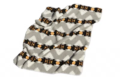 Hivvago Gray Knitted Sherpa Geometric Reversable Throw