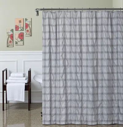 Hivvago Gray Modern Striped Crinkle Shower Curtain