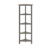 Hivvago Gray Solid Wood Corner Bookcase In Gray