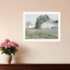 Hivvago Green Country Morning White Framed Print Wall Art In White