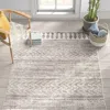Hivvago Grey Ivory Chevron Stripe Geometric Boho Style Area Rug