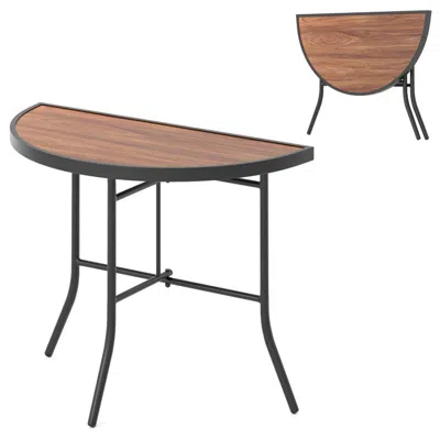 Hivvago Half-round Folding Event Table With Metal Frame