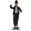 Hivvago Halloween Animatronic Standing Groom 7.2 Ft Haunted House Decoration In Black