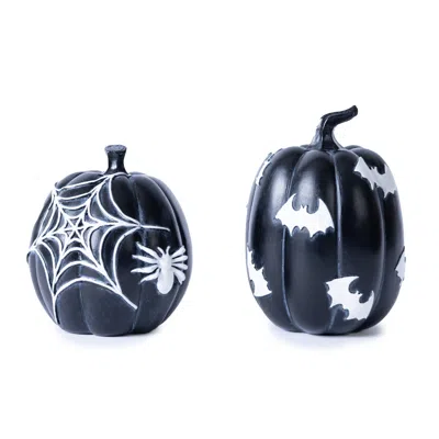 HIVVAGO HALLOWEEN SPIDER AND BAT PUMPKIN (SET OF 2)