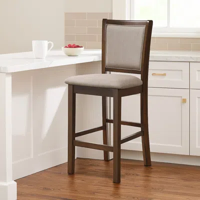 Hivvago Han Counter Chair Set Of 2, Light Brown, Cherry Brown Solid Wood