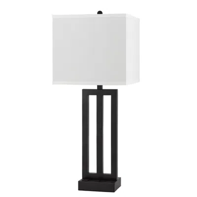 Hivvago Haney Table Lamp, 1 Outlet, Usb Port, Bronze Slim Keyhole Base 30 Inch