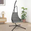 Hivvago Hanging Chair With Stand And Extra Large Padded Seat-gray