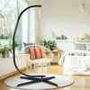 Hivvago Hanging Macrame Hammock Chair With Handwoven Cotton Backrest-natural