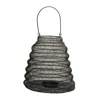 Hivvago Hanging Mesh Iron Candle Lantern 11"h In Gray