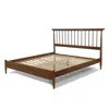 Hivvago Hardwood Mid Century Platform Bed Frame With Headboard In Walnut