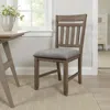 Hivvago Harris Dining Chair Set Of 2, Gray Fabric Brown Solid Rubberwood In Brown