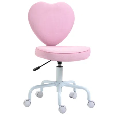 Hivvago Heart Shaped Back Office Chair Adjustable Height In Pink