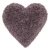 Hivvago Heart Shaped Lavendar Shag Accent Pillow In Purple