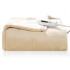 Hivvago Heated Electric Sherpa Throw Blanket In Beige/white In Neutral