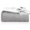 Hivvago Heated Electric Sherpa Throw Blanket In Grey/white