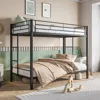 Hivvago Heavy Duty Easy Assembly Twin Sized Full Metal Bunk Bedframe With Ladder - Black