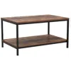 Hivvago Heavy Duty Industrial 2-tier Coffee Table In Rustic Brown Wood Finish In Brown