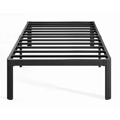 Hivvago Heavy Duty Metal Bed Frame With Round Edge Legs In Black