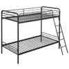 Hivvago Heavy Duty Metal Bunk Bed With Ladder And Safety Guardrails-black