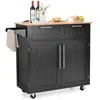 Hivvago Heavy Duty Rolling Kitchen Cart With Tower Holder And Drawer-black