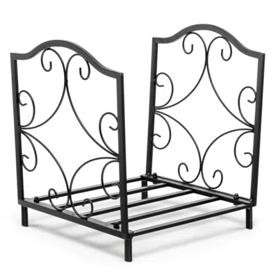 Hivvago Heavy-duty Steel Firewood Log Rack In Black
